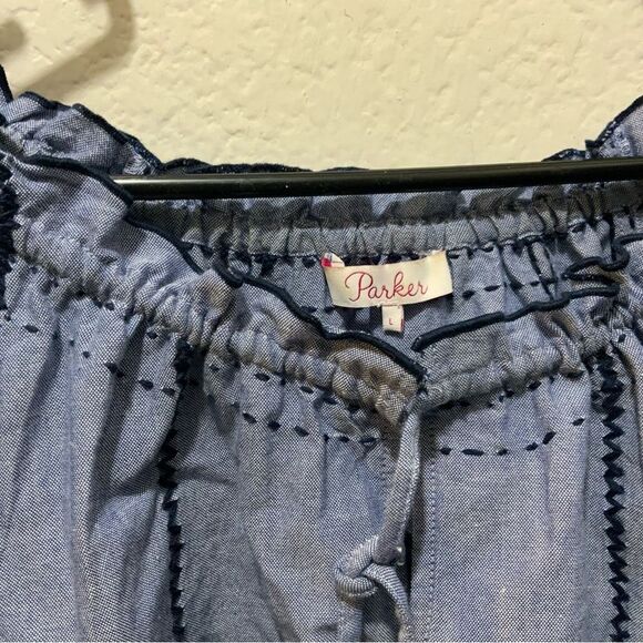 Parker NY Laureena Embroidered Blouse Large - Picture 10 of 10